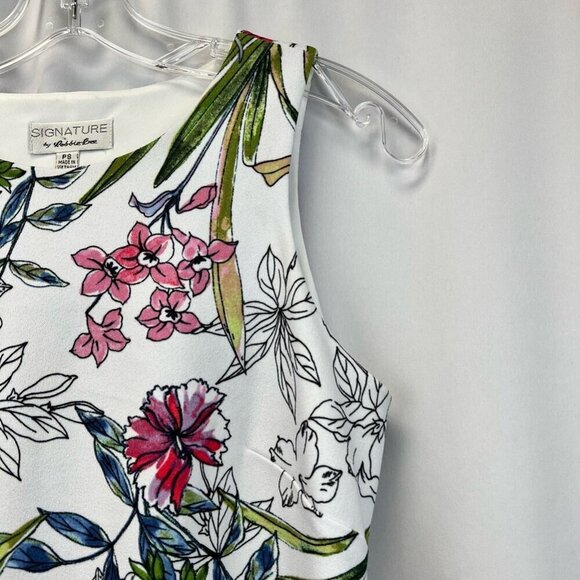 Signature Womens A Line Dress Multicolor Floral Stretch Knit Petites S Petite - Picture 4 of 10